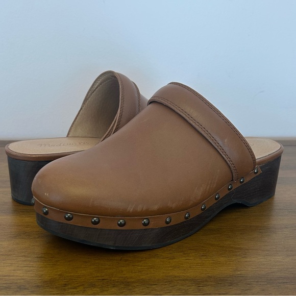 Madewell Shoes - Madewell Cecily Brown Clogs, Leather Studded Mules